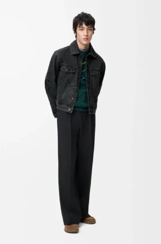 Anagram-Jacke aus Denim in Schwarz