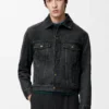 Anagram-Jacke aus Denim in Schwarz