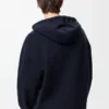 Anagram-Kapuzenpullover mit Reißverschluss aus Wolle Marineblau