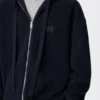 Anagram-Kapuzenpullover mit Reißverschluss aus Wolle Marineblau