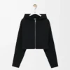 Anagram-Kapuzenpullover mit Reißverschluss aus Wolle Schwarz