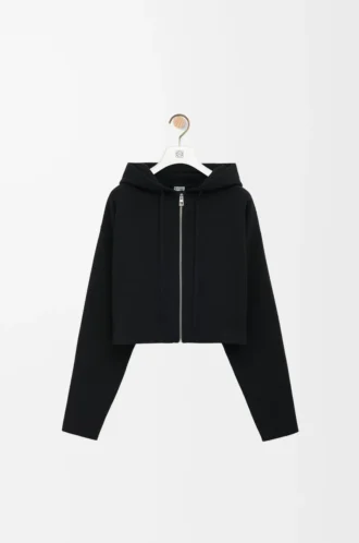 Anagram-Kapuzenpullover mit Reißverschluss aus Wolle Schwarz