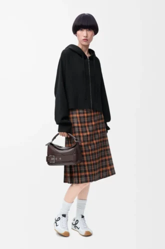 Anagram-Kapuzenpullover mit Reißverschluss aus Wolle Schwarz