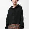 Anagram-Kapuzenpullover mit Reißverschluss aus Wolle Schwarz