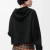 Anagram-Kapuzenpullover mit Reißverschluss aus Wolle Schwarz