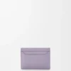 Anagram Kartenetui aus genarbtem Kalbsleder Dirty Mauve