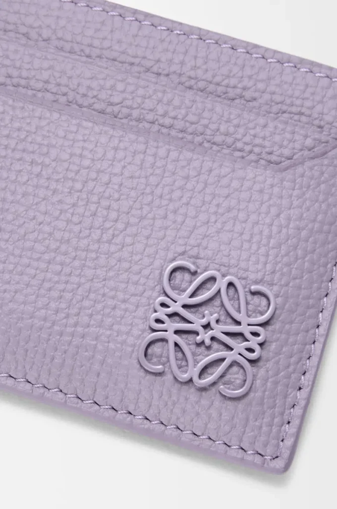 Anagram Kartenetui aus genarbtem Kalbsleder Dirty Mauve