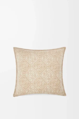 Anagram-Kissen aus Wolle und Kaschmir Beige
