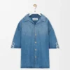 Anagram-Kurzarmhemd aus Denim Gewaschener Denim