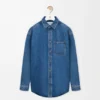Anagram-Overshirt aus Denim in Mittelblau