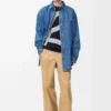 Anagram-Overshirt aus Denim in Mittelblau