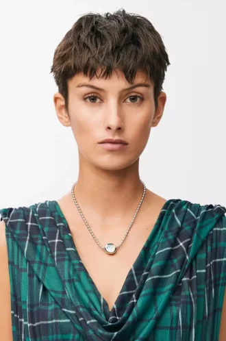 Anagram Pebble Halskette aus Sterlingsilber und Kristallen Silber/Mehrfarbig