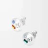 Anagram Pebble Ohrringe aus Sterlingsilber und Kristallen Silber/Grün
