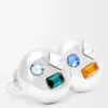 Anagram Pebble Ohrringe aus Sterlingsilber und Kristallen Silber/Grün