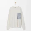 Anagram-Pocket-Pullover aus Baumwollmischung Beige/Grau