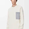 Anagram-Pocket-Pullover aus Baumwollmischung Beige/Grau