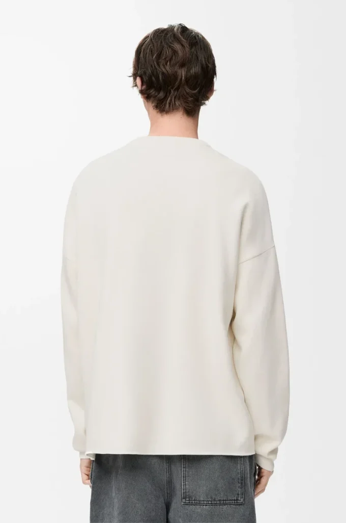 Anagram-Pocket-Pullover aus Baumwollmischung Beige/Grau
