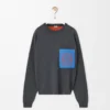 Anagram-Pocket-Pullover aus Baumwollmischung Grau/Blau