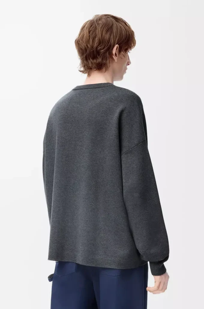 Anagram-Pocket-Pullover aus Baumwollmischung Grau/Blau