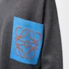 Anagram-Pocket-Pullover aus Baumwollmischung Grau/Blau