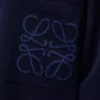 Anagram-Pocket-Pullover aus Baumwollmischung Marineblau