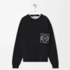 Anagram-Pocket-Pullover aus Baumwollmischung Schwarz/Weiß