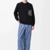 Anagram-Pocket-Pullover aus Baumwollmischung Schwarz/Weiß