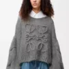 Anagram-Pullover aus Mohair in Grau Melange