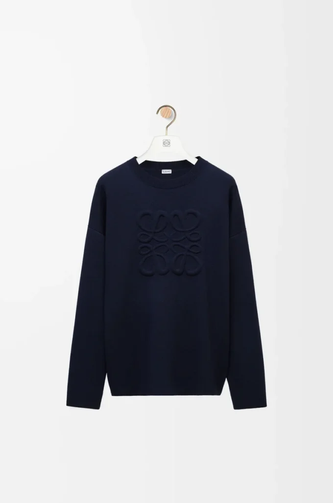 Anagram-Pullover aus Wolle in Marineblau