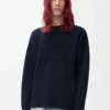 Anagram-Pullover aus Wolle in Marineblau