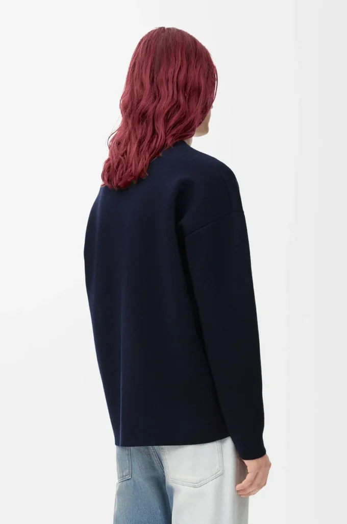 Anagram-Pullover aus Wolle in Marineblau