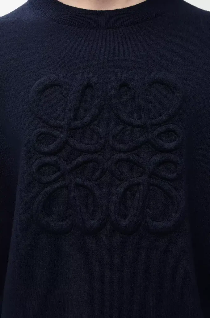 Anagram-Pullover aus Wolle in Marineblau