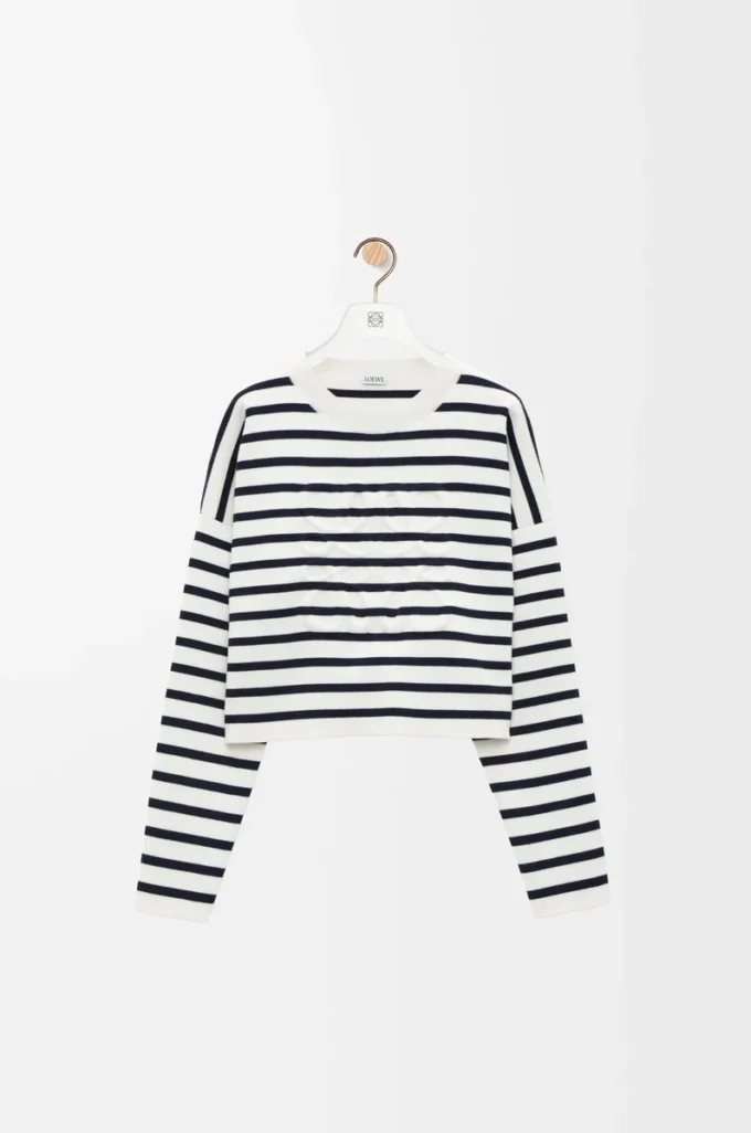 Anagram-Pullover aus Wolle Off-White/Navy