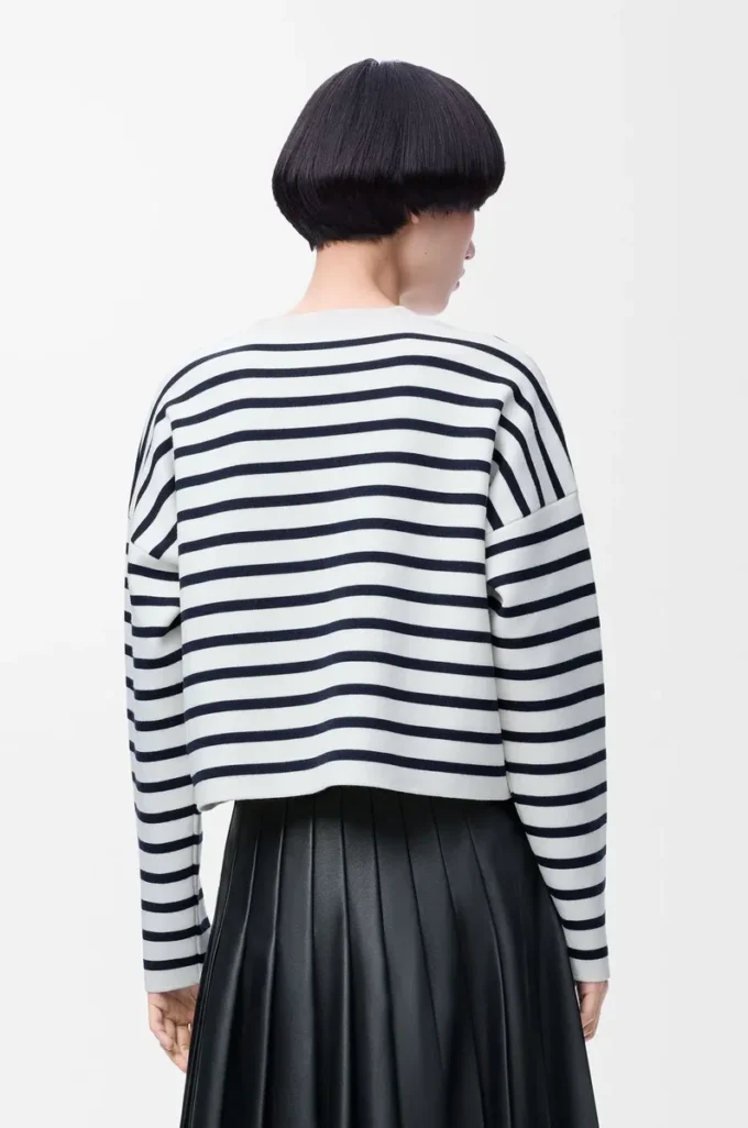Anagram-Pullover aus Wolle Off-White/Navy