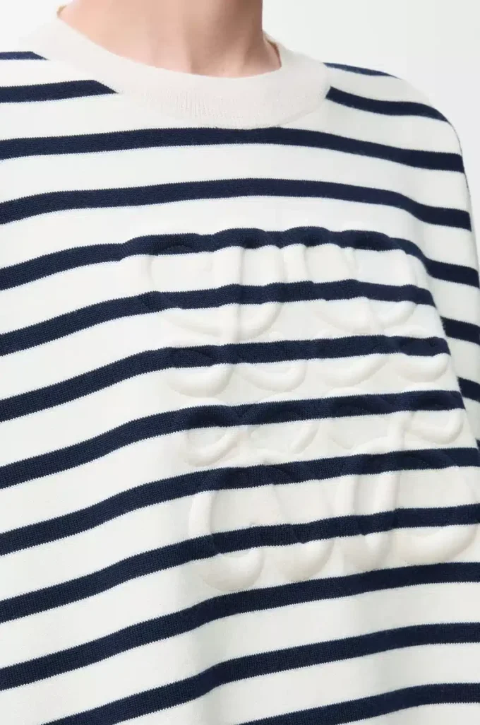 Anagram-Pullover aus Wolle Off-White/Navy