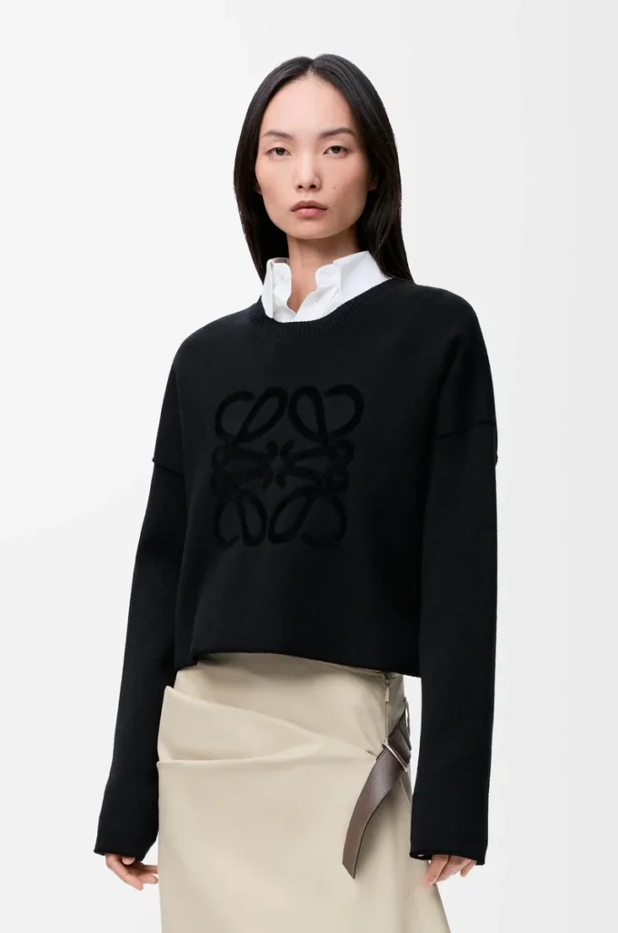 Anagram-Pullover aus Wollmischung Schwarz