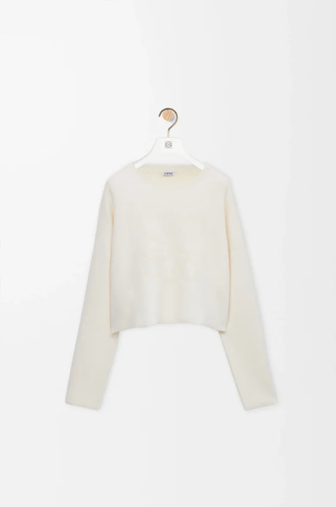Anagram-Pullover aus Wollmischung Weiß