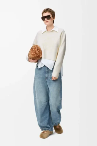 Anagram-Pullover aus Wollmischung Weiß
