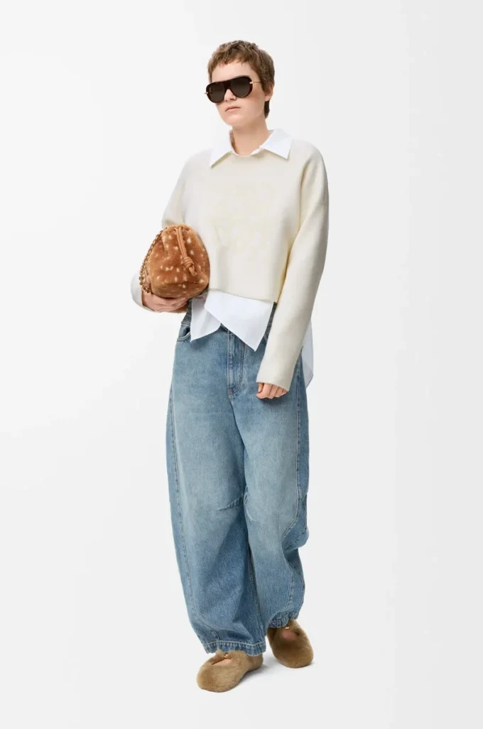 Anagram-Pullover aus Wollmischung Weiß