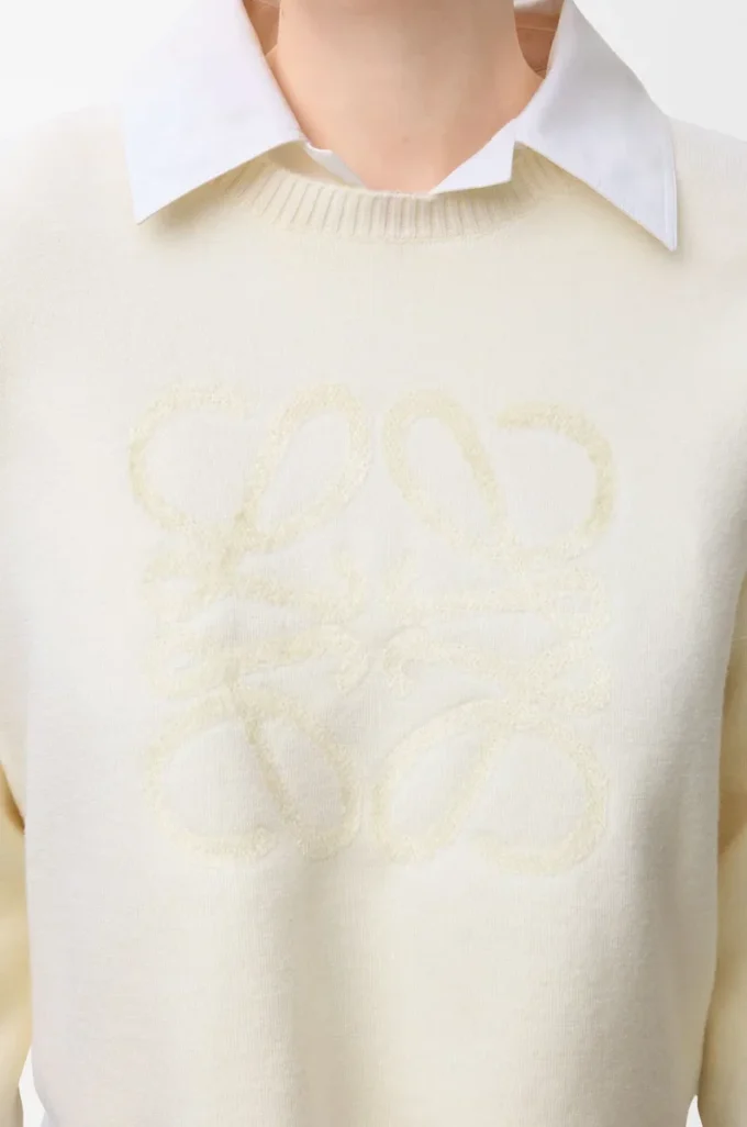 Anagram-Pullover aus Wollmischung Weiß