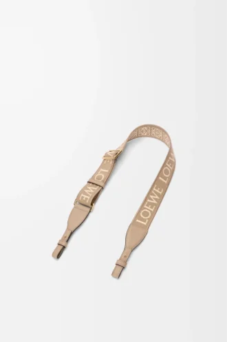 Anagram-Schlaufenriemen aus Jacquard und Kalbsleder Sand