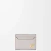Anagram schlichter Kartenhalter aus genarbtem Kalbsleder Light Ghost Grey