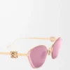 Anagram Sechseckige Sonnenbrille Burgundy
