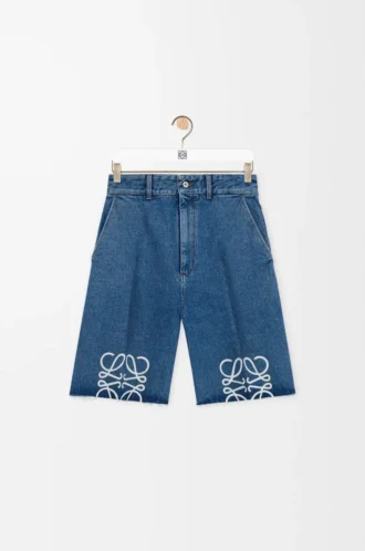 Anagram-Shorts aus Denim Jeansblau