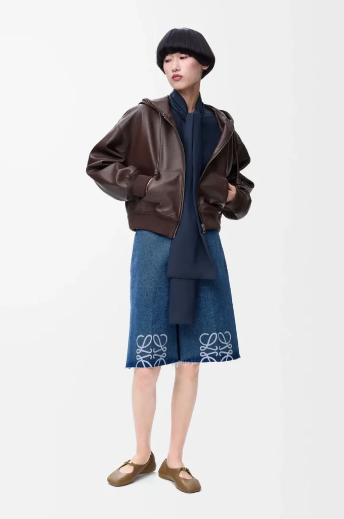 Anagram-Shorts aus Denim Jeansblau