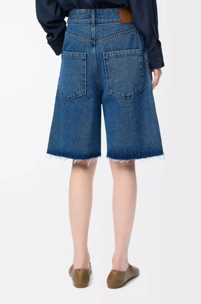Anagram-Shorts aus Denim Jeansblau