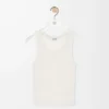 Anagram Tank-Top aus Seide Soft White