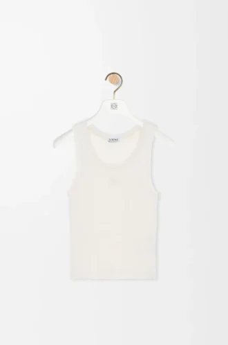 Anagram Tank-Top aus Seide Soft White