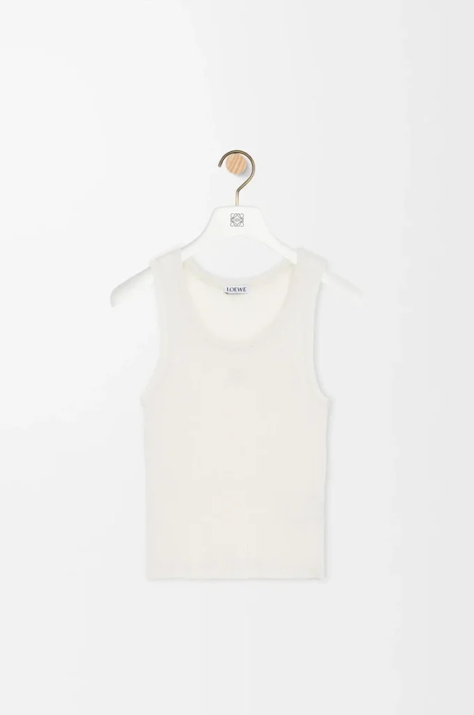 Anagram Tank-Top aus Seide Soft White