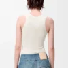 Anagram Tank-Top aus Seide Soft White